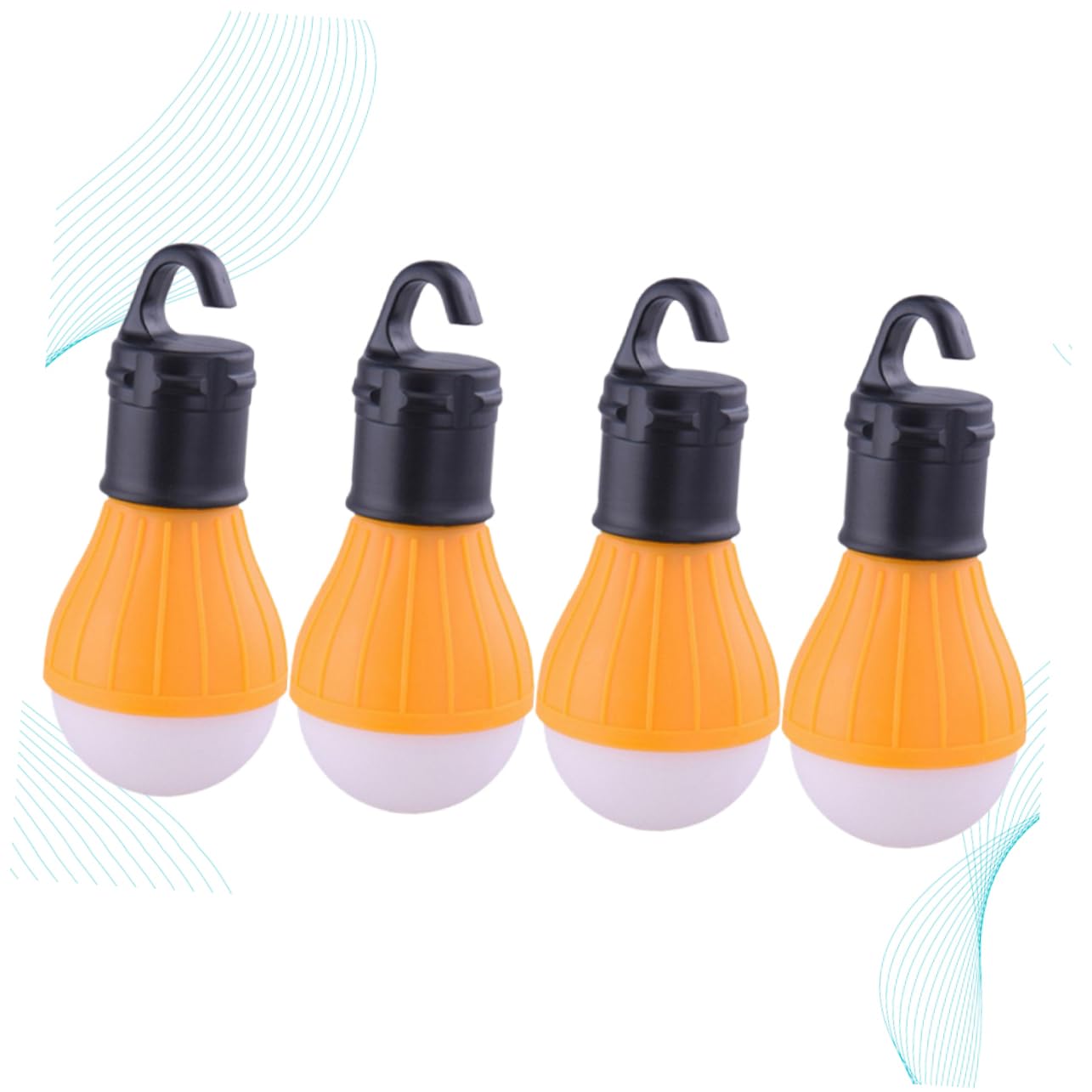 SUPVOX 4Pcs LED Camping Lanterns Portable Mini Tent Lights with Energy Saving LEDs for Emergency Lighting and Hanging Use Orange