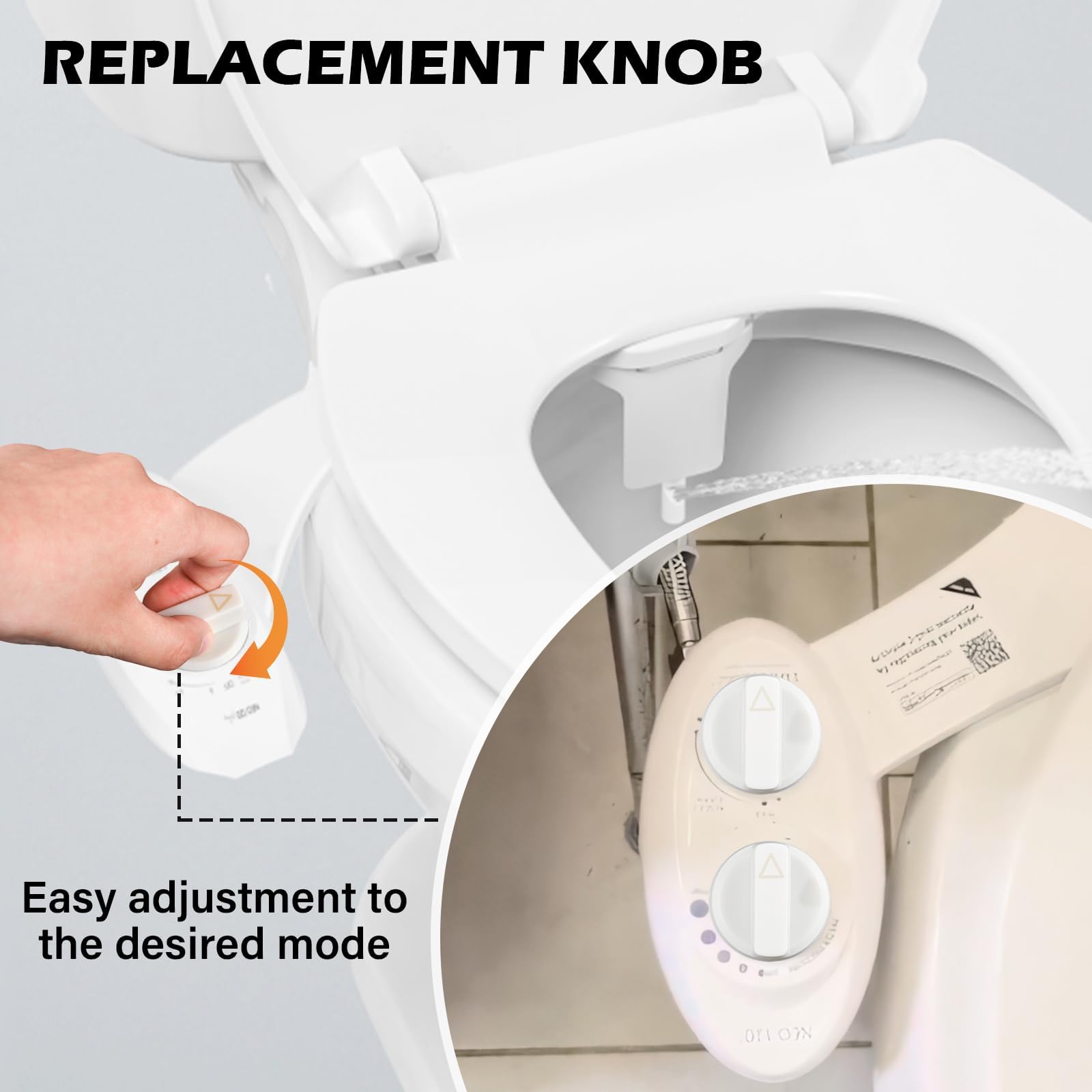 2 Pack Replacement Knob for Luxe Bidet Neo 120 185 Plastic Knob Replacement Bidet Accessories Compatible with Luxe — view 2