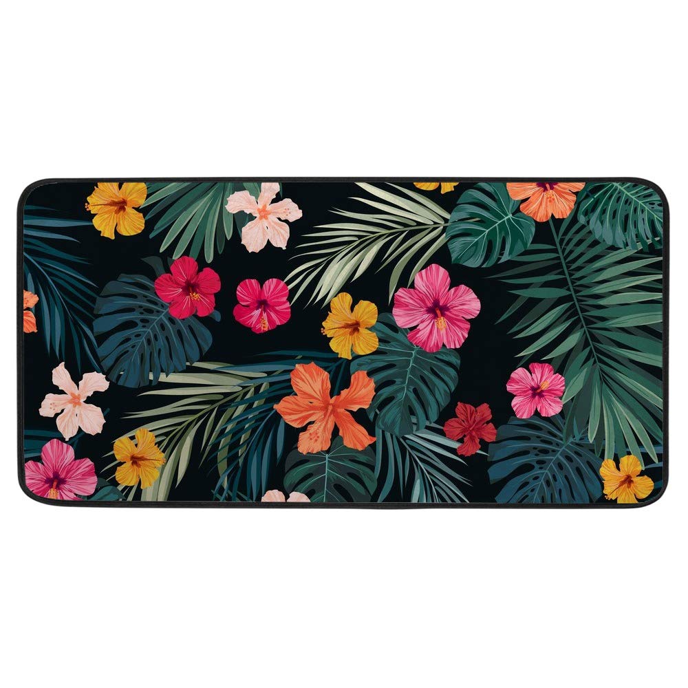 Tapis de cuisine antidérapant anti-tache lavable motif palmier