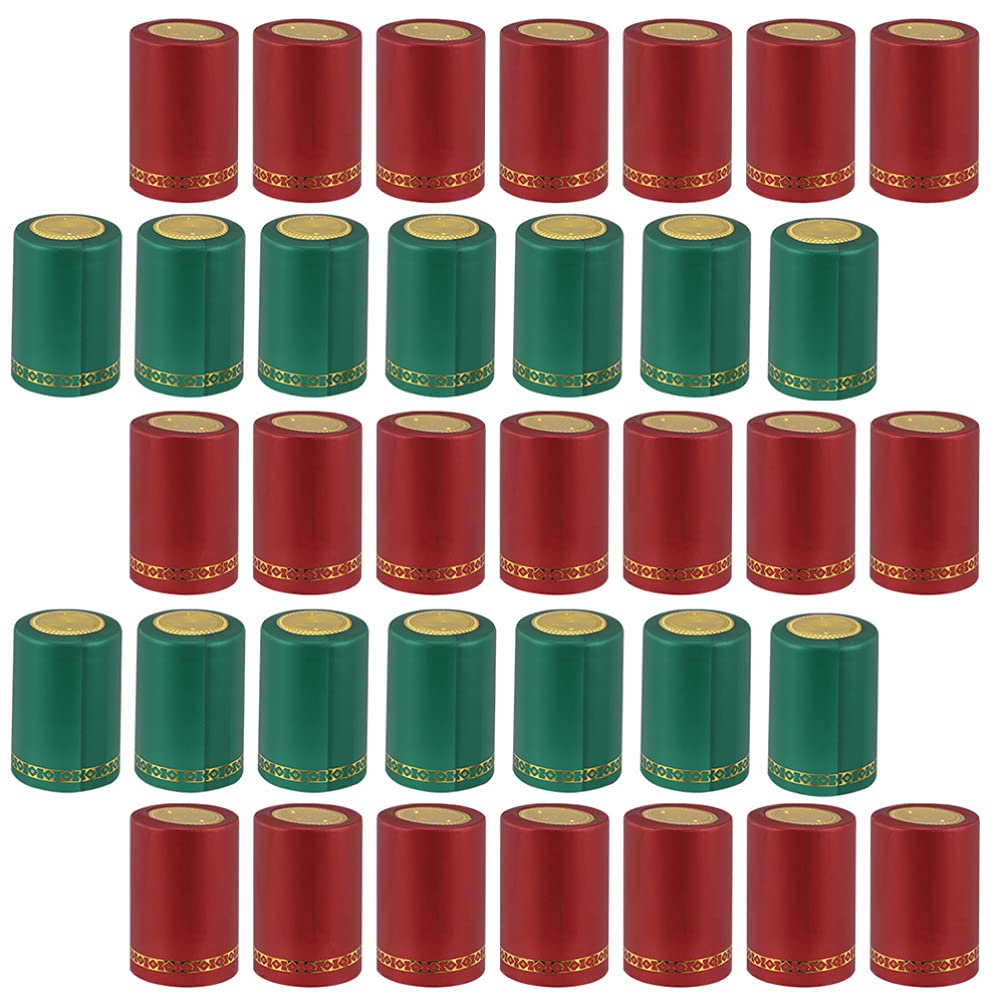 Heat Shrink Caps Wine Bottle Shrink Capsules Tops Green Red Champagne Bottle Cap Heating Shrink Wraps for Wine Cellars 200pcs 33mm-image-22