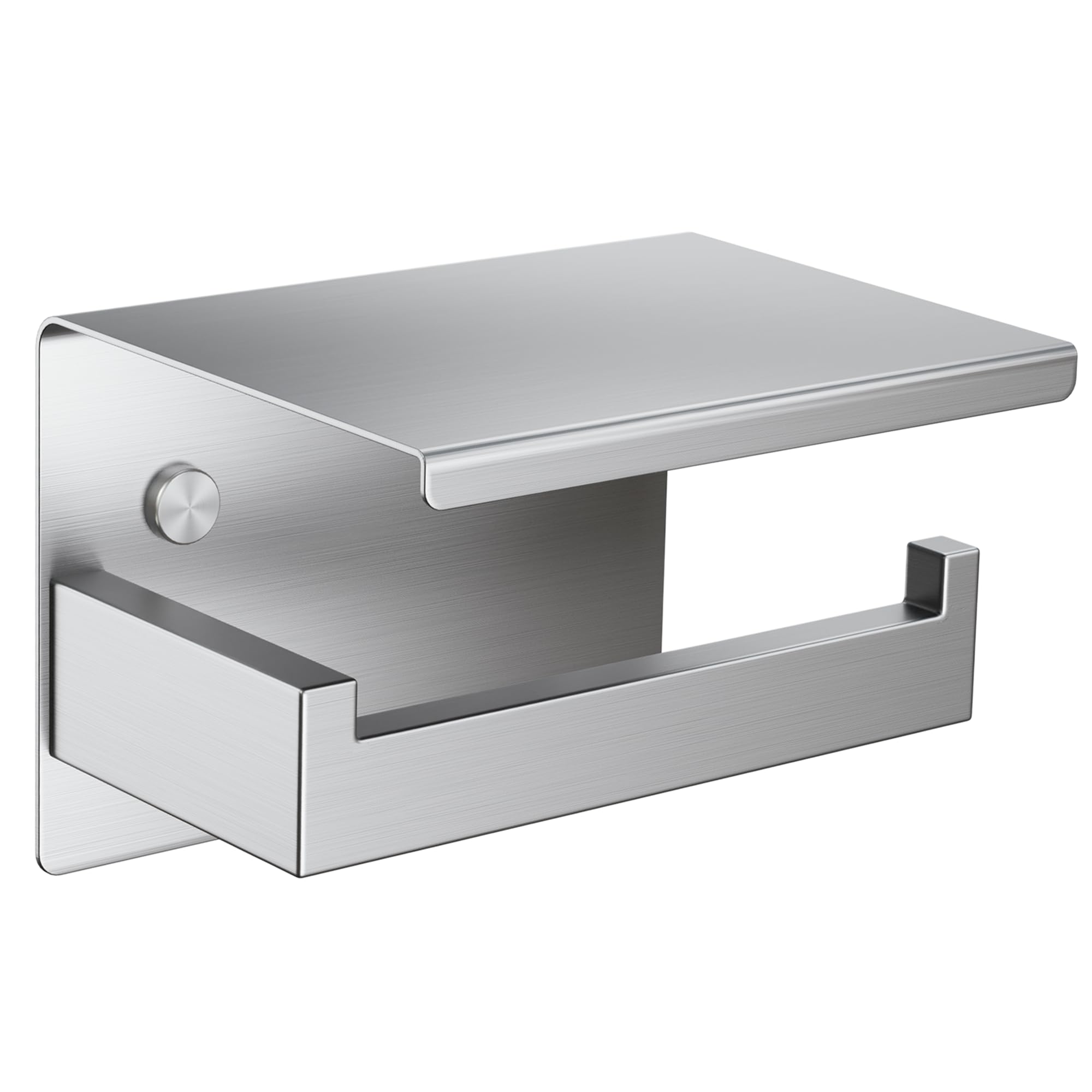 Aikzik Toilettenpapierhalter, Klopapierhalter ohne Bohren, Toilettenpapierhalter mit Bohren, Edelstahl Klorollenhalter Wandmontage, Wc Papier Halterung Rollenhalter mit Kleber für Badzimmer, Silber