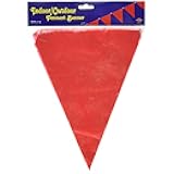 Red Indoor/Outdoor Pennant Banner, Sports Party and Birthday Wall Decoration, 11-Inch by 12-Feet