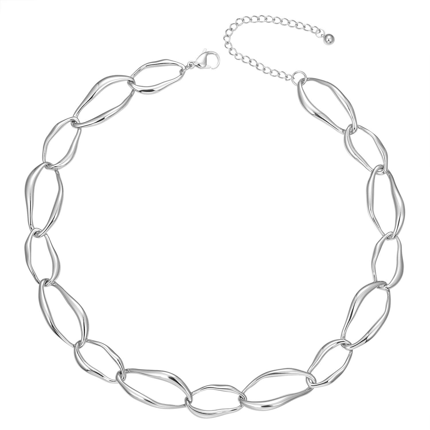 Schöner-SD Collana da donna in acciaio inox, con maglie larghe