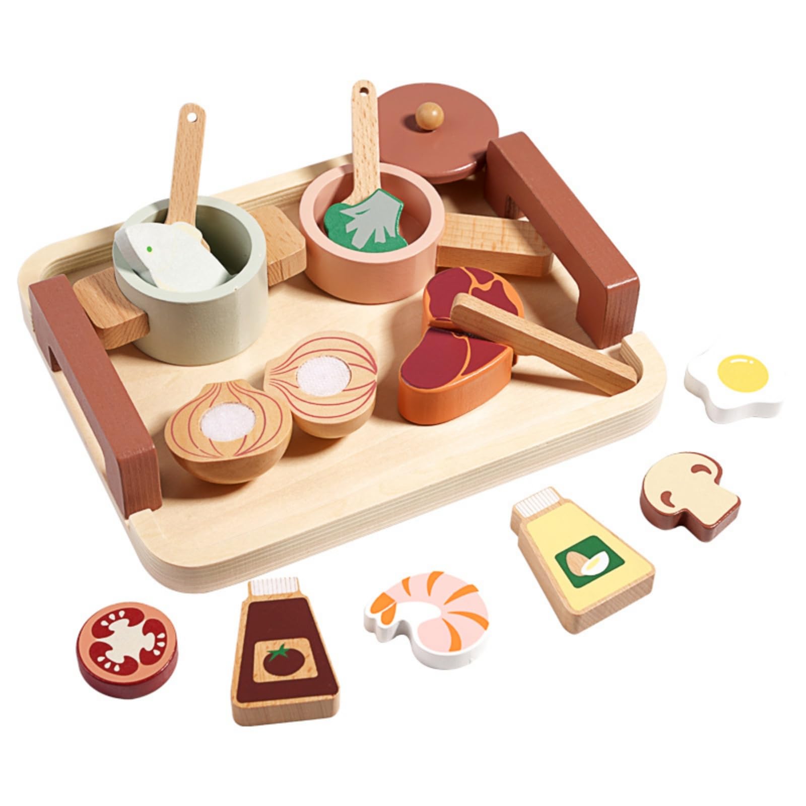 Set Comida con Tabla Cortar y Cuchillo Didáctico Set Alimentos Juguete con Banja Interactivo para