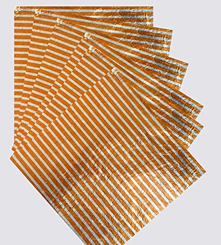 Image of CAKE DECOR Aluminum Cut Foil Chocolate Wrapper - Golden Stripes 8cm x 8cm / 3.15 x 3.15 inches - 200pcs, Perfect for Candy & Dessert Wrapping