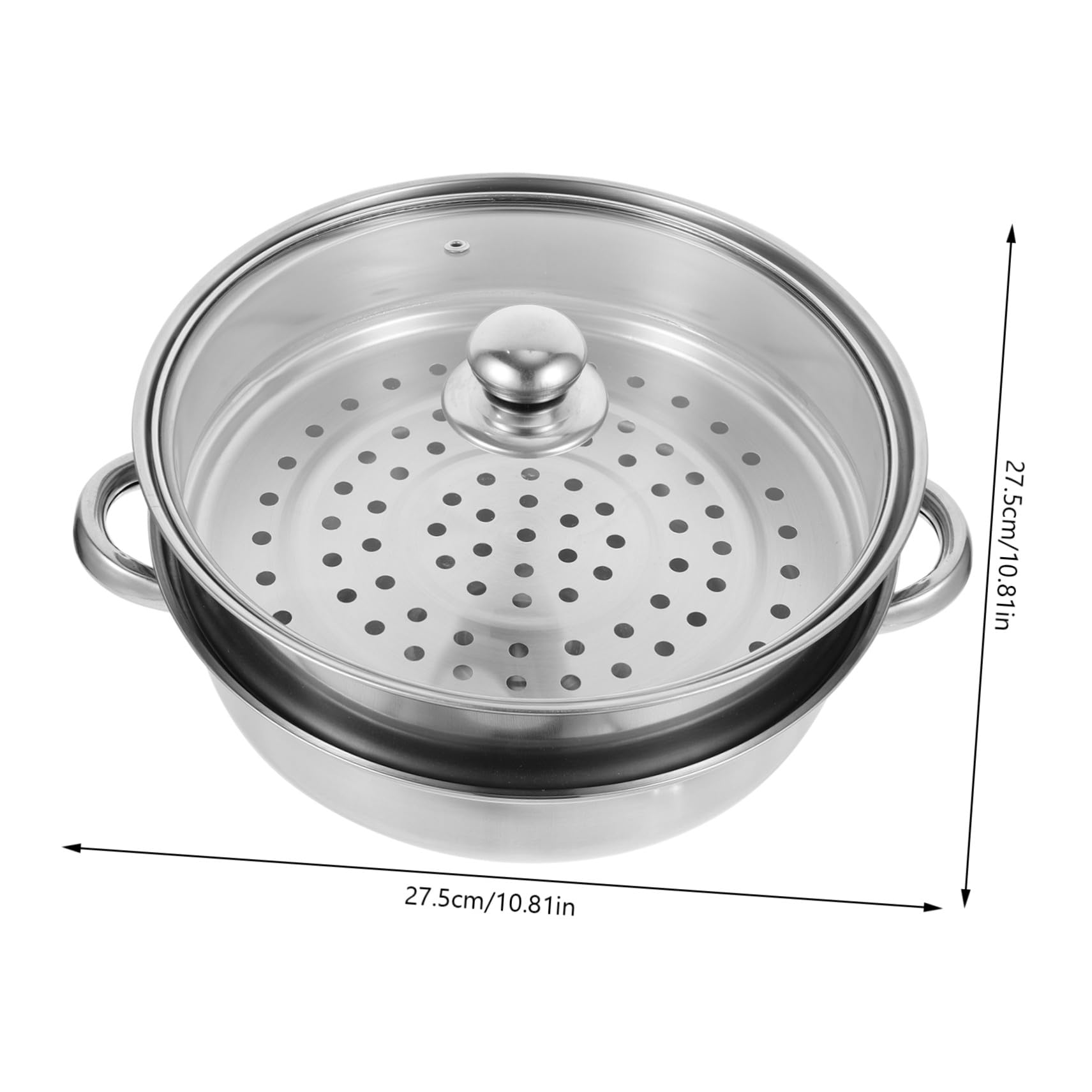ULTECHNOVO Vaporera de Alimentos de Doble Capa en Acero Inoxidable para Cocinar al Vapor Tapa, Apta para Lavavajillas y Uso en Cocina Profesional