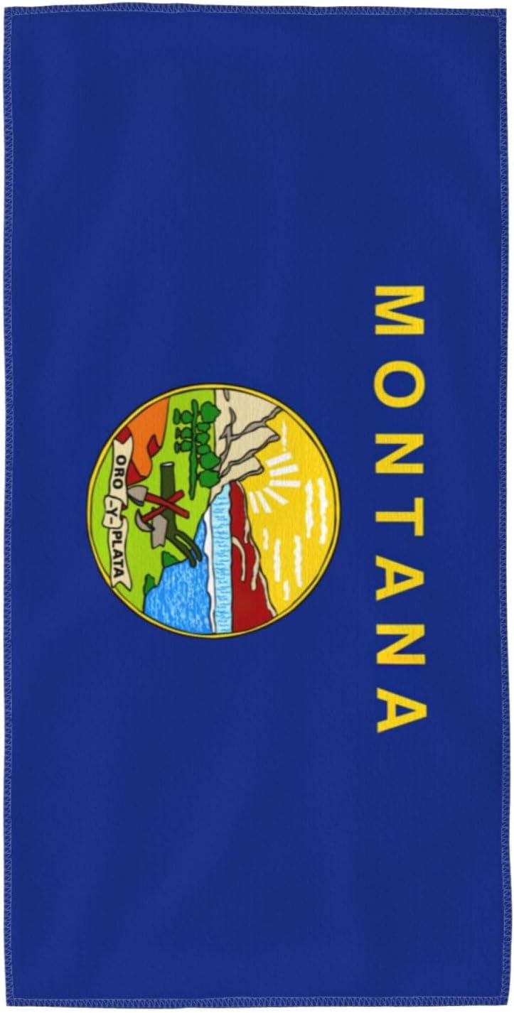 Montana State Flag Print Hand Towels for Kitchen, Decorative Bathroom Towels Decor Farmhouse Cute for Men Women Gifts