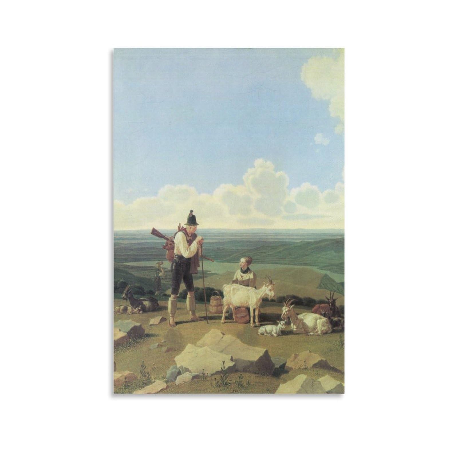 generisch The Chamois Hunter by Wilhelm Von Kobell Impresiones en Lienzo Modernas, Cuadros Decorativos Para Habitación de Niños o Niñas, Murales Para Sala De Estar Y Pinturas Con Motivos Festivos20x30