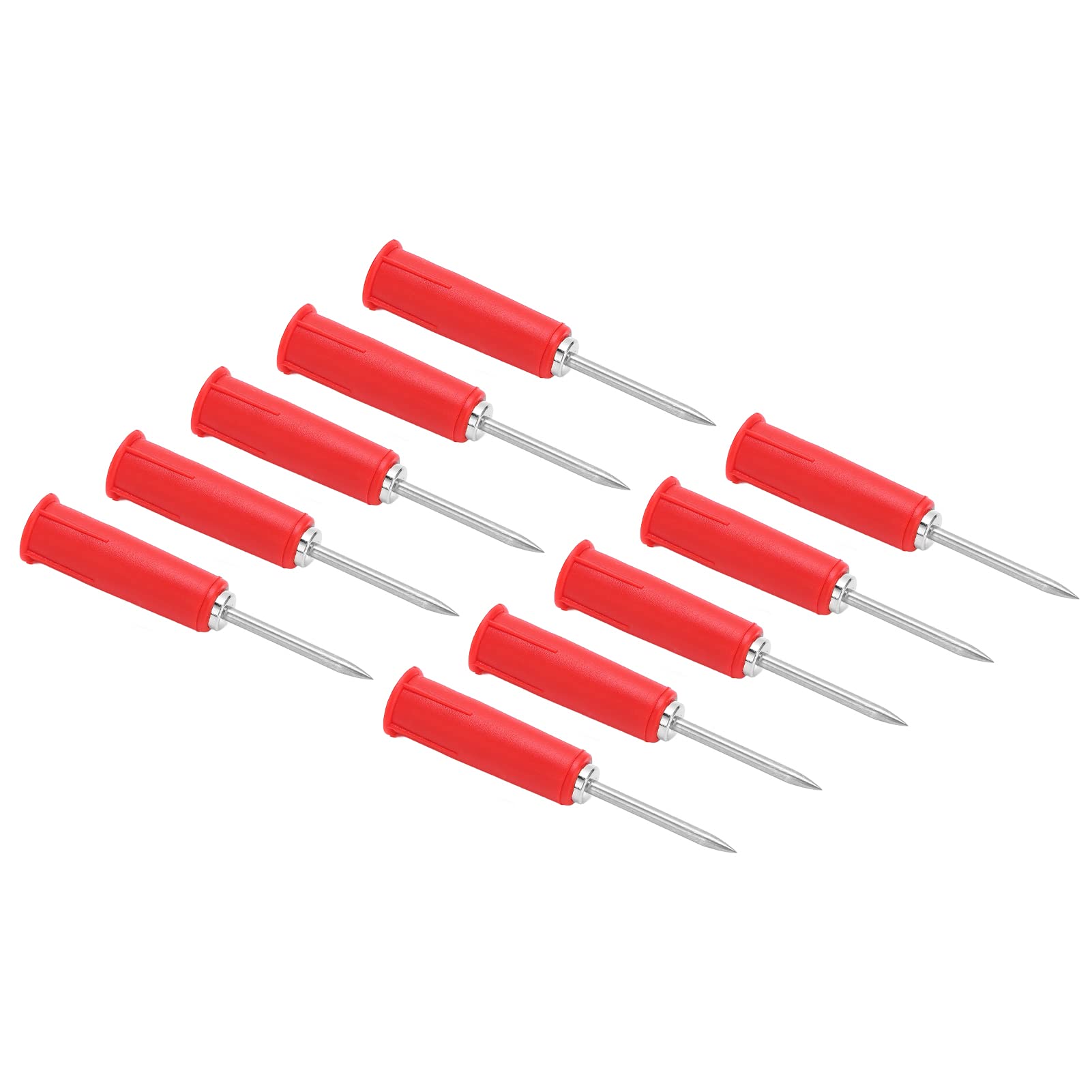 Wakects Sonda de Perforación de Alambre, Pines de Sonda Trasera de Acero Inoxidable de Latón PVC, Conversión de 10 Piezas de 2 Mm A 4 Mm, 30 V A 60 V máx. 10 A para Técnicos de Reparación de (rojo)