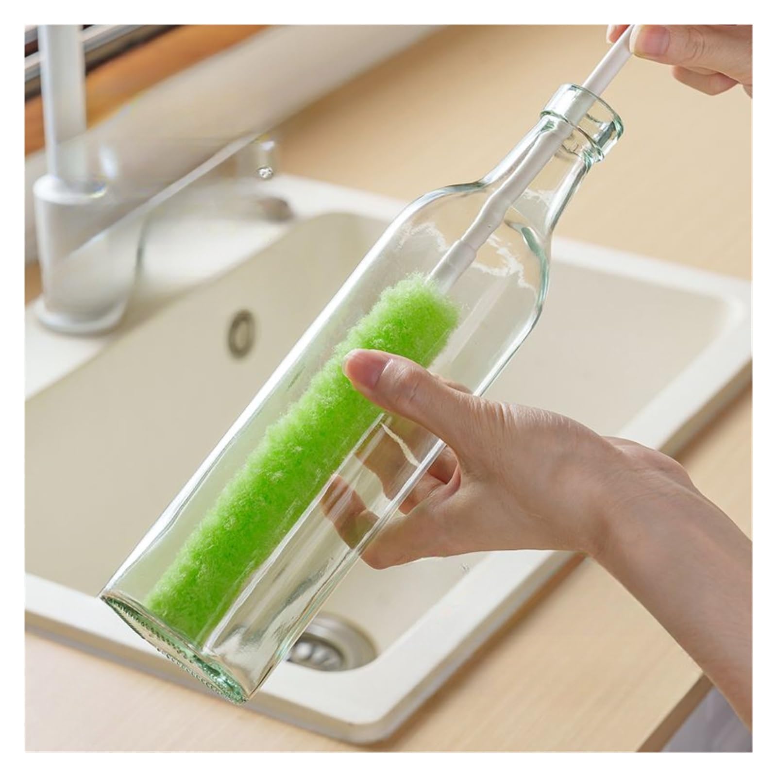Cepillo de Limpieza de Mango Largo para biberon y Taza de Boca pequena | Cepillo manual de plastico para wall breaking machine, aberturas pequenas y recipientes profundos