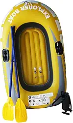 Colaxi Barco de pesca inflável, caiaque inflável, com travas de remo, de PVC, barco ao ar livre para turismo, lagoas, pesca