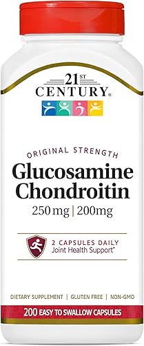 21st Century Glucosamina 250 mg Condroitina 200 mg Cápsulas - 200 ct, Paquete de 5