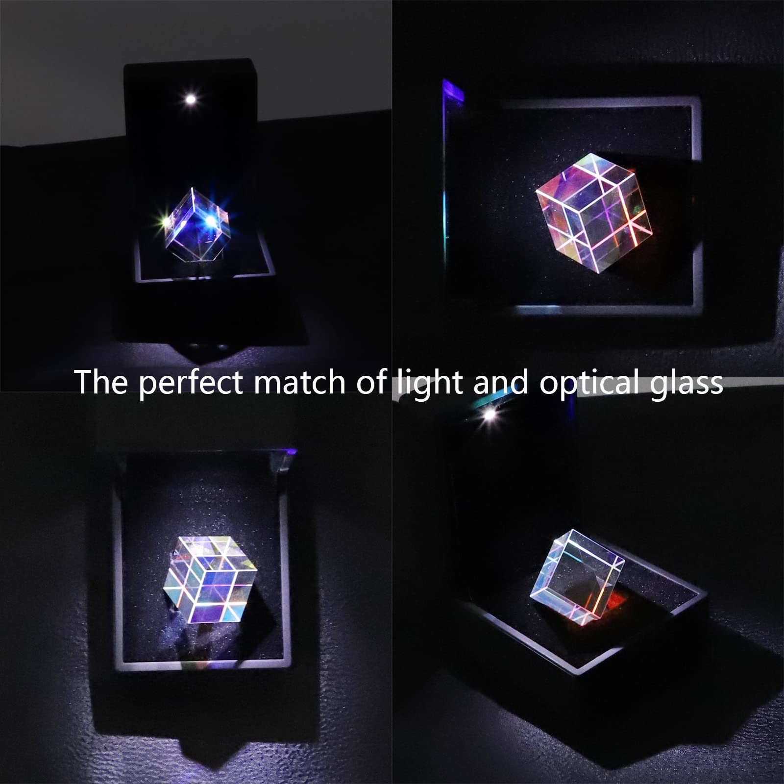 Prisma De Cubo De Vidrio óptico K9 De 23 Mm, Con Base De Luz Integrada, Para Experimentos Científicos, Fotografía Y Decoración