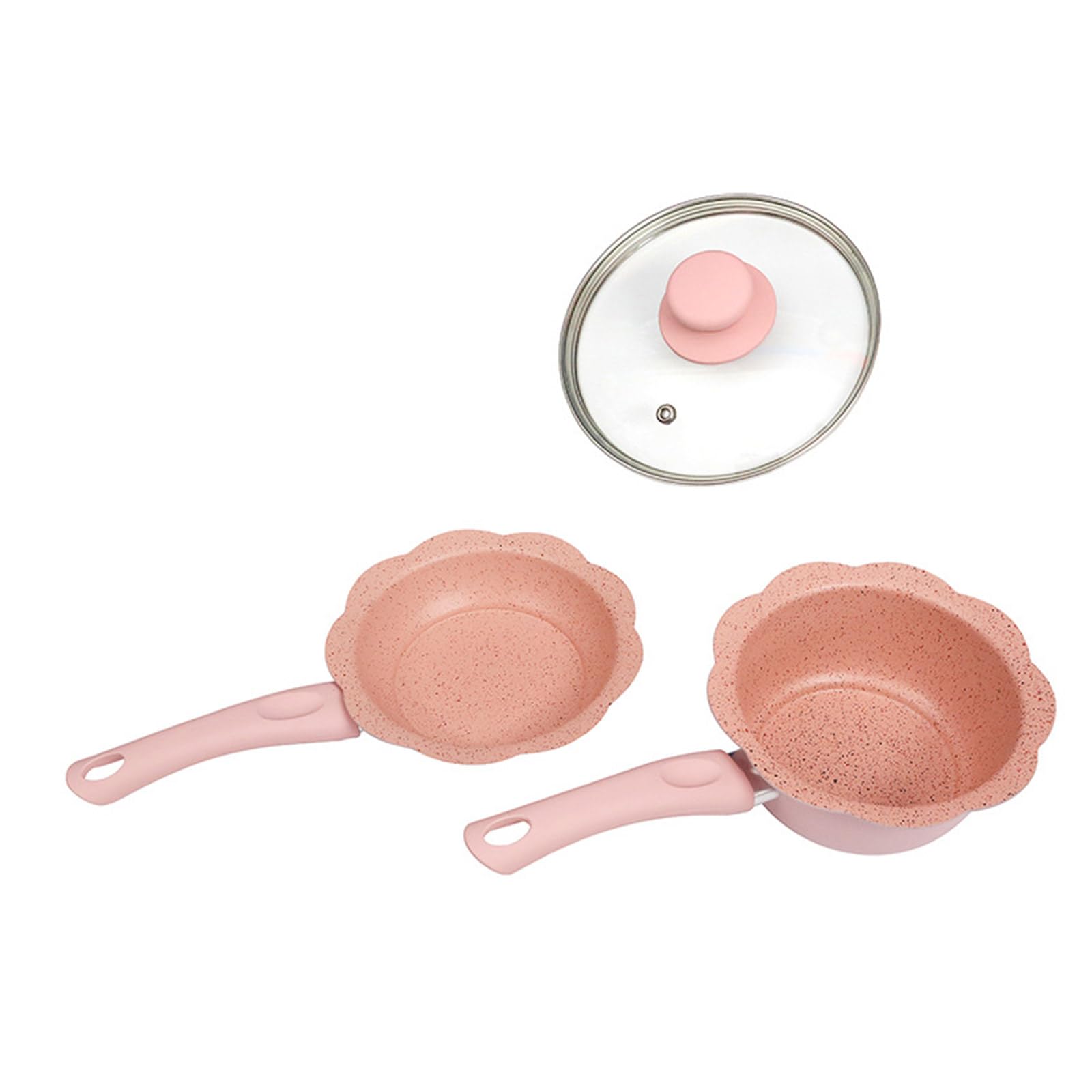 Nonstick Frying Pans Soup and Milk Pots Multifunctional Stewpan Saucepan Practical Cookware with Glass Lid Cover Omelettes Pans