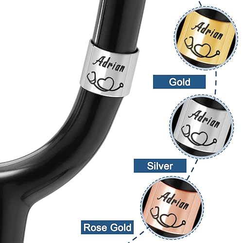 Vista 30 de Etiqueta de nombre personalizada para estetoscopio, accesorios de identificación de estetoscopio, regalos de enfermera para médico veterinario