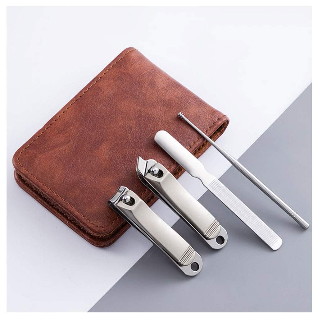 Profesional Cortaúñas 4 piezas Nail Clippers Conjunto belleza del acero inoxidable Clippers oblicua del clavo regalo Cuidado de la caja portable de la manera Clippers herramienta del clavo Set de Mani