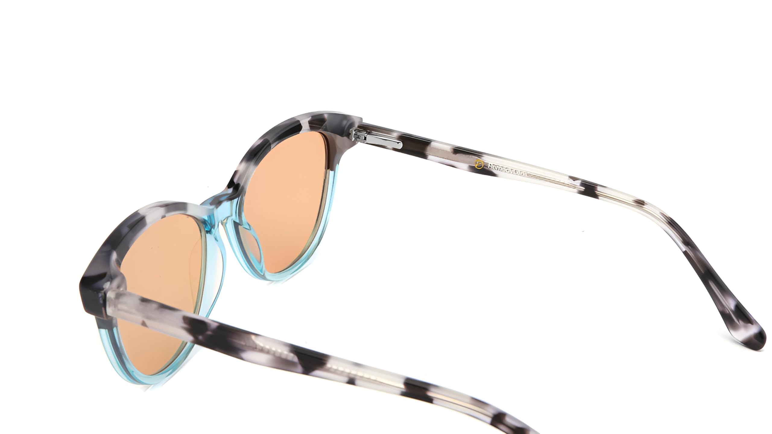 Tate Luxury FL-41 - Occhiali da sole Cat-Eye, montatura in acetato, tartaruga e verde acqua, per emicrania e sensibilità alla luce