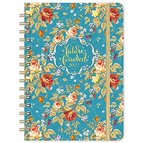 Agenda 2022 - A5 agenda de enero a diciembre de 2022 Pestañas Bolsillo trasero Vintage Floral 16 x 21 cm en Inglés