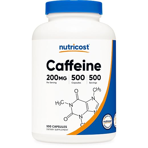 Nutricost Caffeine Pills, 200mg Per Serving (500 Caps)