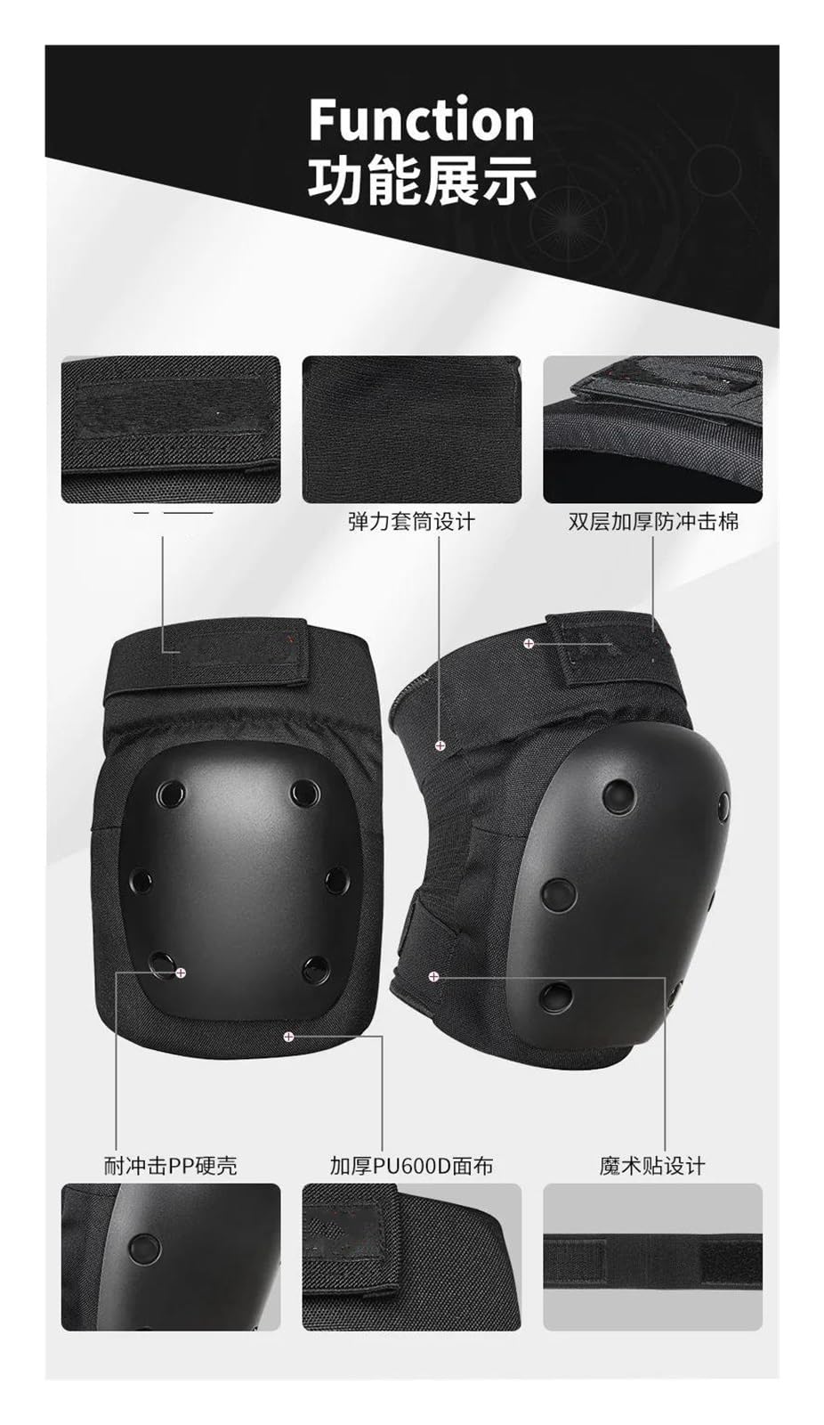 Coderas reflectantes Rodilleras para ciclismo Equipo de protección para montar en motocicleta Rodilleras y coderas Rodilleras anticaída de cuatro piezas Juego completo Equipo de patinaje sobre ruedas
