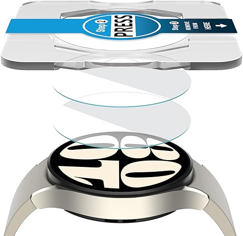 SPGUARD Paquete de 2 protectores de pantalla para Galaxy Watch 6 de 1.575 pulgadas, kit de instalación de alineación automática, accesorios de