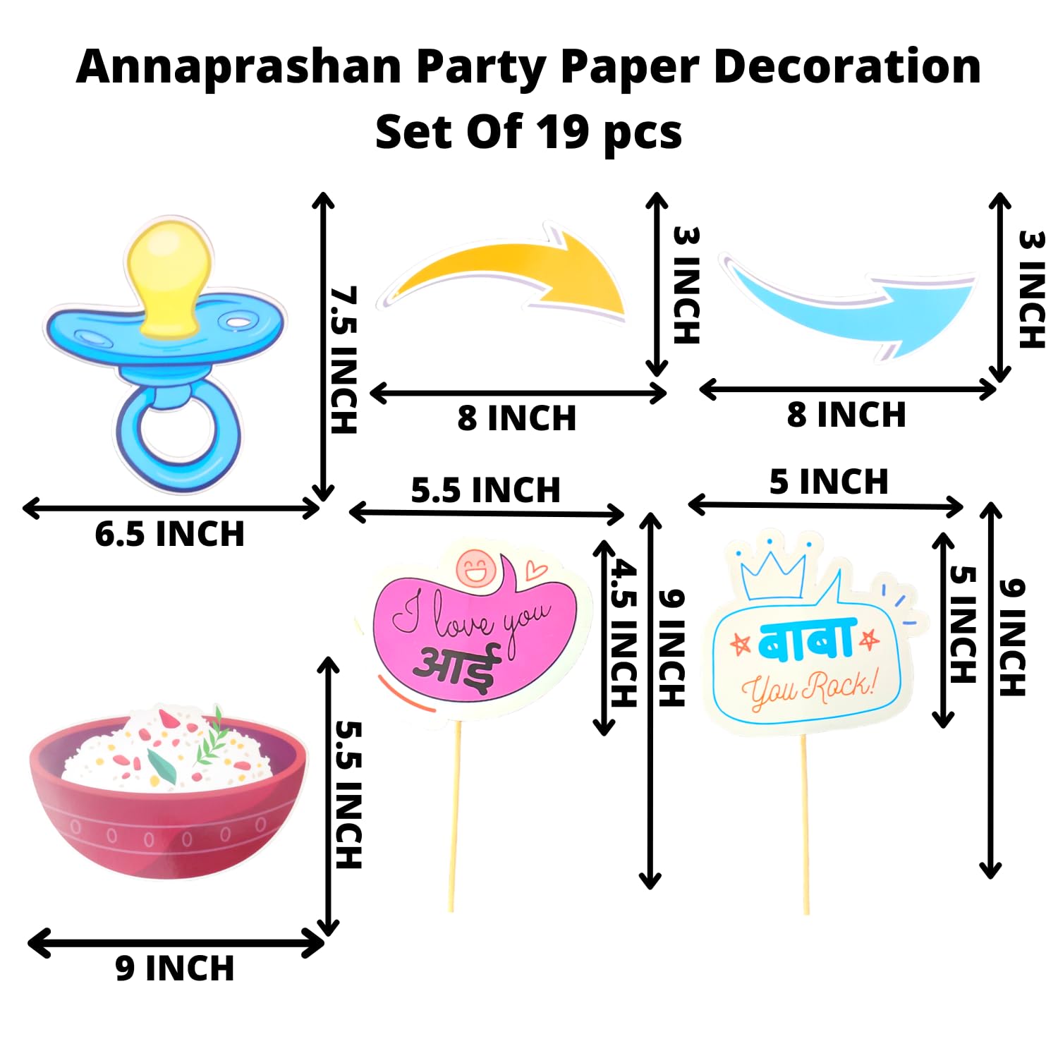 Annaprashan Decoration Set - 19pcs Marathi Ceremony Banner -5 Annaprashan Decoration Set - 19pcs Marathi Ceremony Banner -5