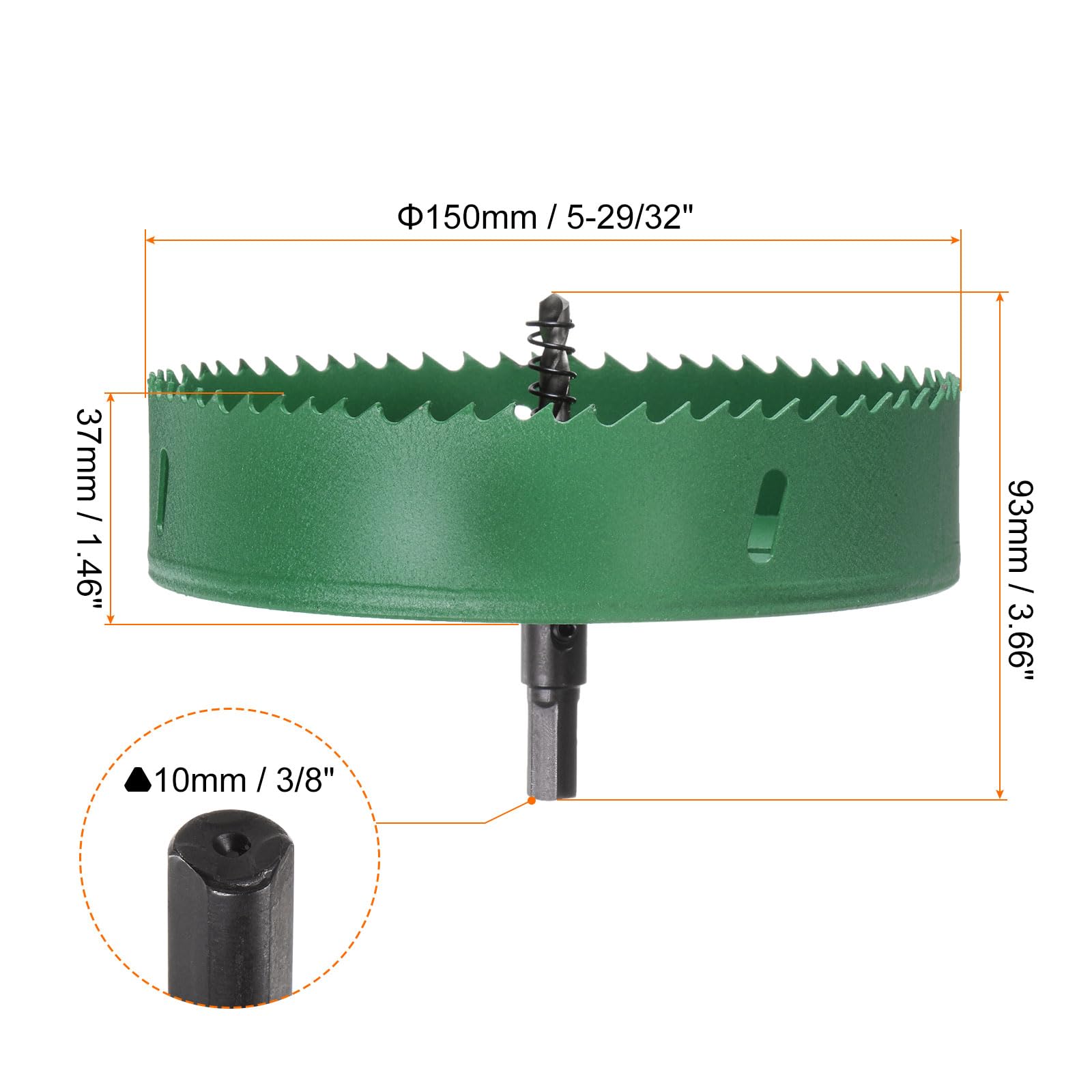 QUARKZMAN Bimetallica Sega Tazza 150mm (5-29/32") M42 HSS (Acciaio Veloce) Foro Sega Trapano Punta Taglierina per Legno Plastica Metallo Lamiera Cartongesso