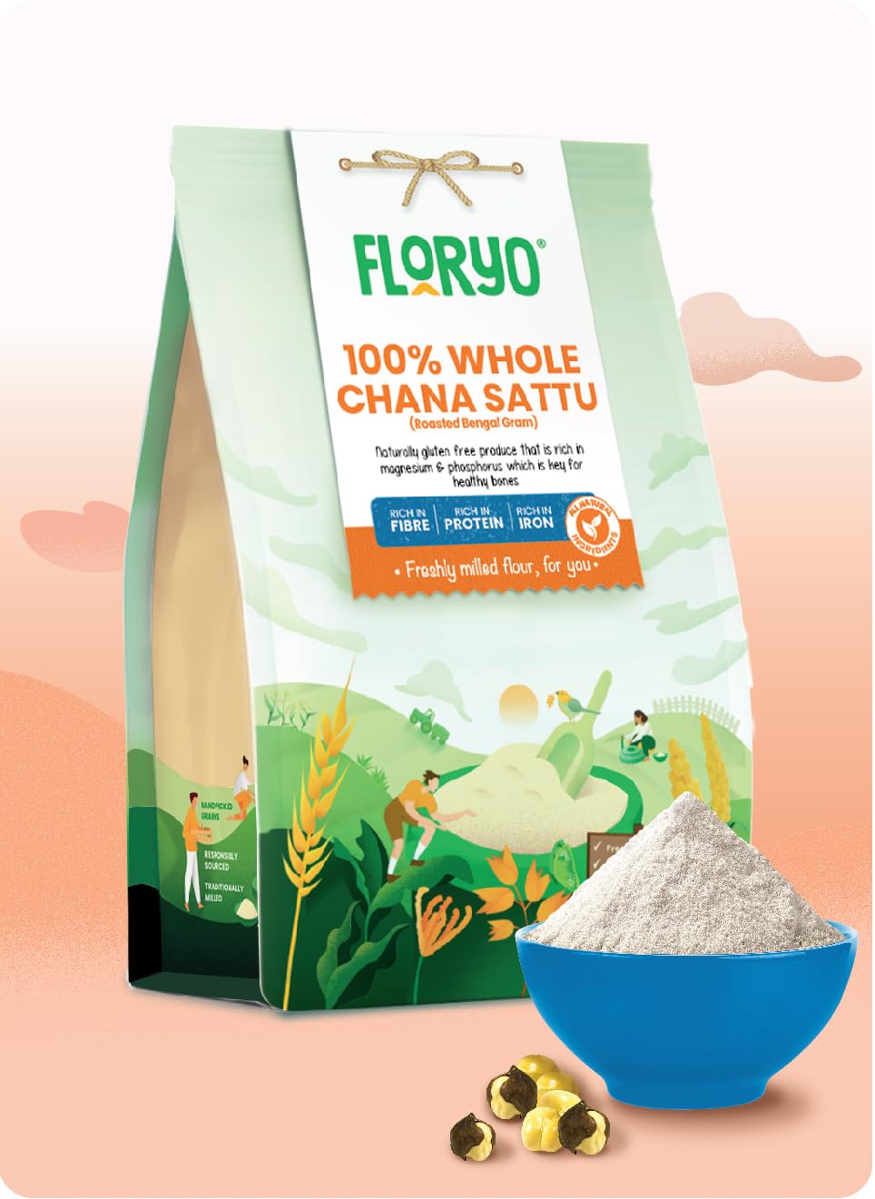 Floryo 100% Whole Chana Sattu | Roasted Gram | Freshly Milled After Order | Naturally Gluten-Free Flour | Roasted Chana | Rich in Protein & Fibre | No Preservatives | 500 g (Without Skin) (B0BPLYJBZ1) Amazon Price History, Amazon Price Tracker