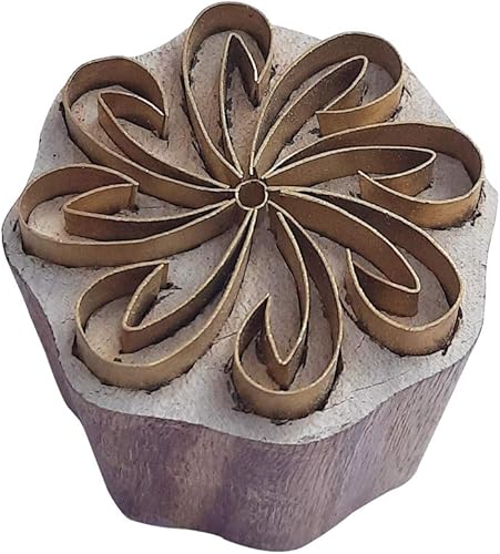 Miniatura 10 de Royal Kraft Ronda de latón sellos de madera para la impresión de bloques en arcilla, cerámica, tela BBtag003