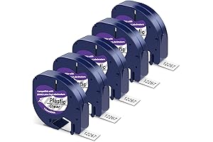 5 Rolls Clear Dymo Label Maker Tape 1/2" X 13ft Compatible with...