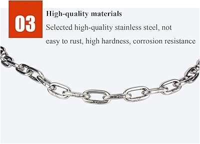 2 Meter Stainless Steel Chain,1.5MM Heavy Duty Link Chain,Hanging Pet Chain For Fence Gates Garage Doors,Chandelier Chain,Clothes Drying Chain - View #3