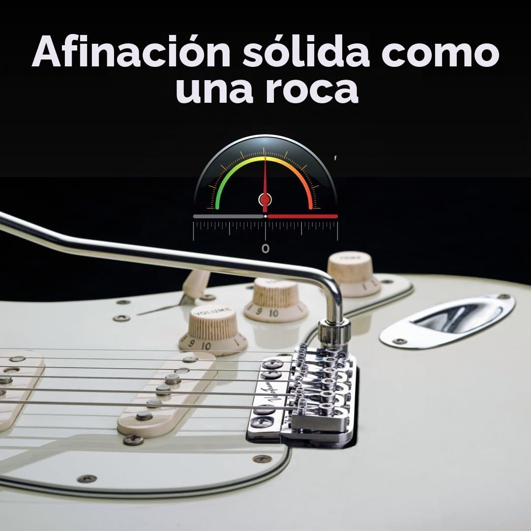 Vega-Trem VT1 Special Standard - Puente de trémolo para guitarra Stratocaster de 6 tornillos para Strat sin mods, fácil instalación (brillante, derecha)