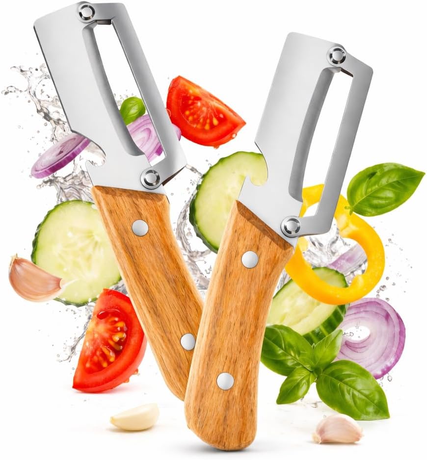 2 Pack Vegetable Peeler Stainless Steel Blade Fruit Peeler for Potato Carrot Cucumber Kitchen Peeling Tool Ergonomic Handle Food Prep Tool