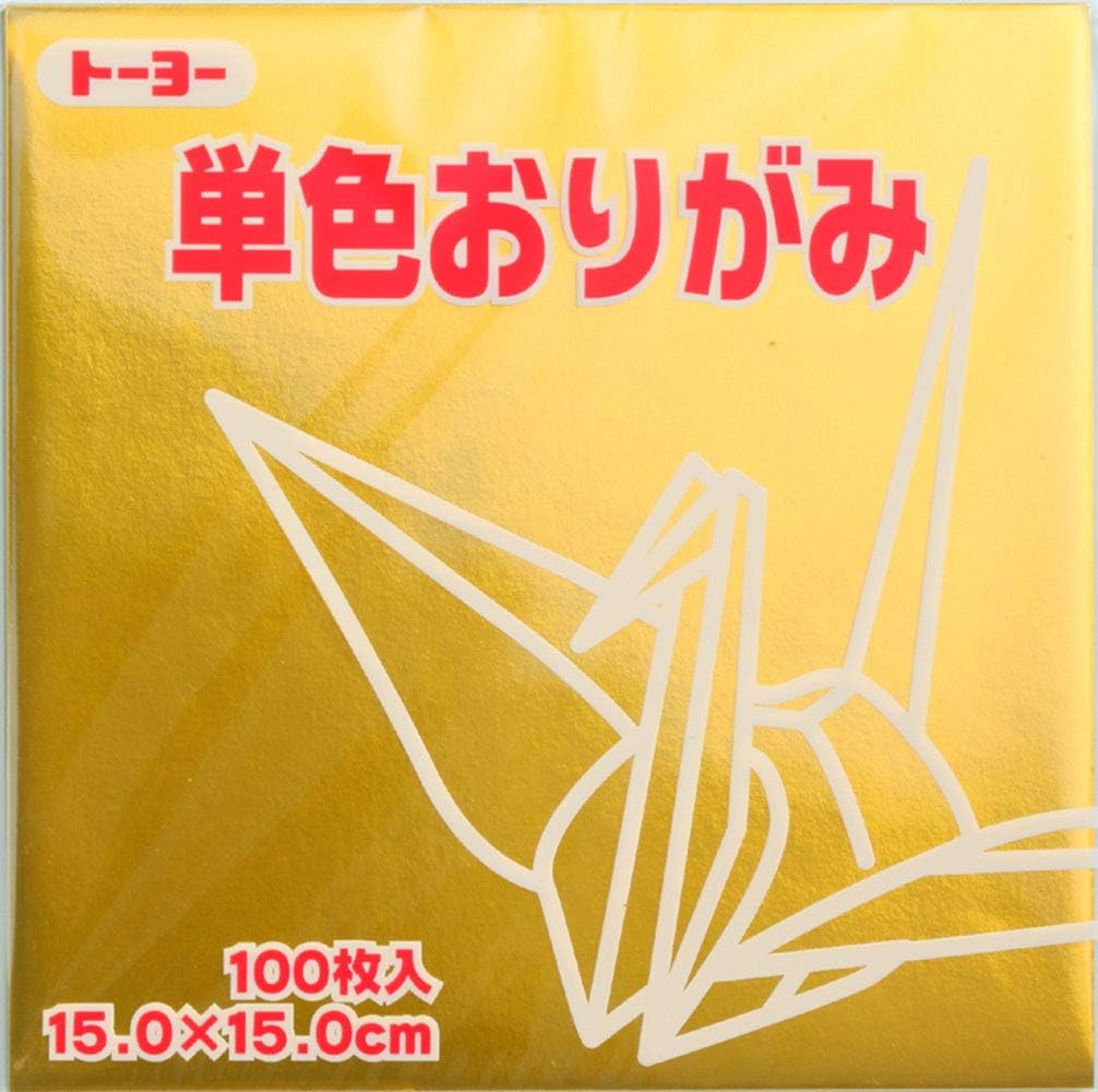 Toyo Origami Paper Single Color - Gold - 15cm, 100 Sheets - From Japan