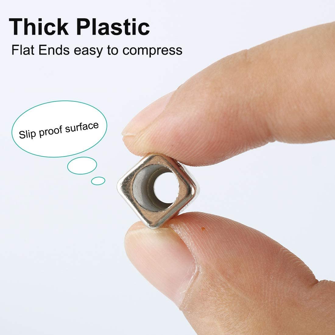 Fermacorda A Campana In Plastica - 6 Pezzi Argento - Per Cordini, Coulisse E Zaini - Foto 4