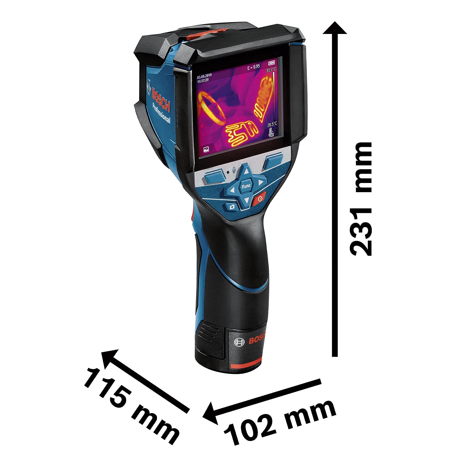 Bosch Professional Caméra thermique GTC 600 C 12V System (1 batterie 12 V, avec fonction appli, plage de températures : -20°C à +600°C, résolution : 256x192 px, en coffret L-Boxx)