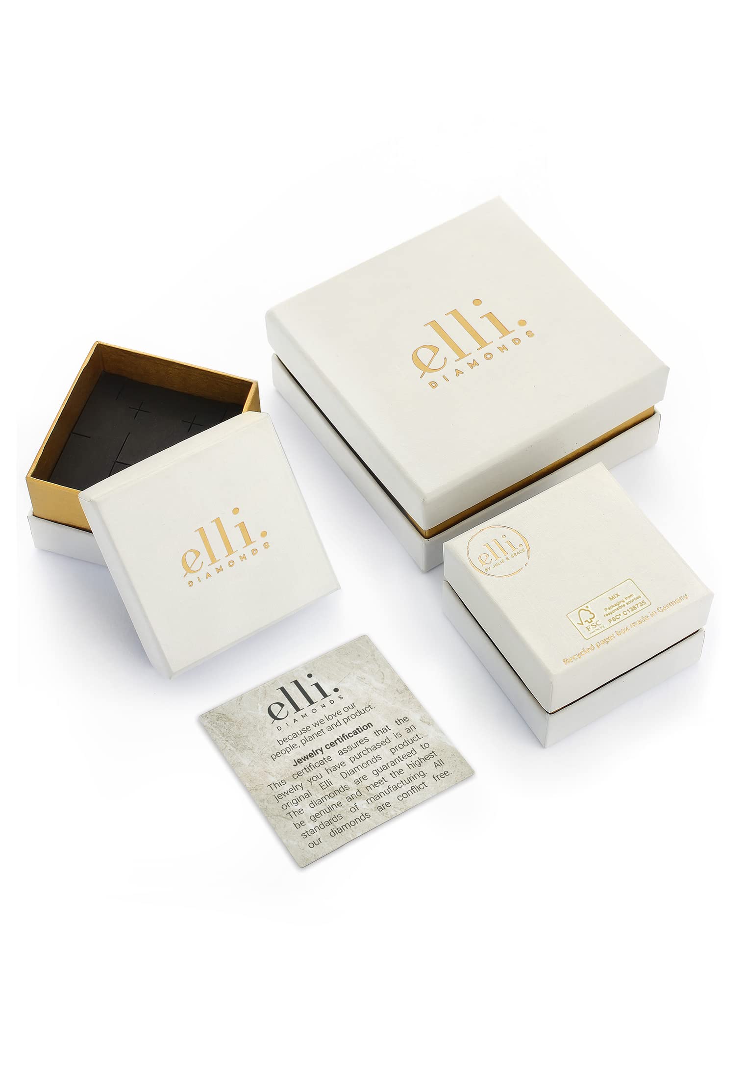 Elli DIAMONDS Halskette Damen Herz Anhänger mit Diamant (0.03 ct.) in 925 Sterling Silber