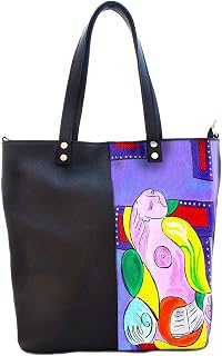 Hand-painted genuine leather shoulder bag – MARIE THERESA READING BY PICASSO - Women Bag, Hand Bag, Genuine Leather, Made in Italy, Painted Leather, Handbag and Shoulder Bag, Craftsmanship