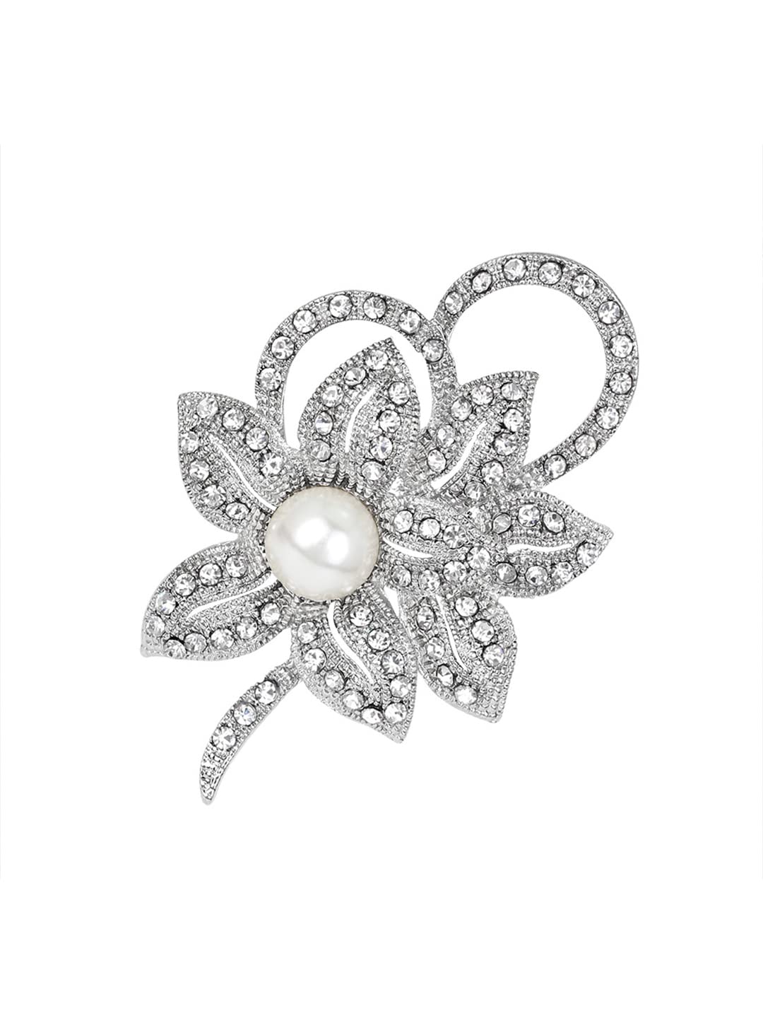 Yellow Chimes Brooch for Women Silver Plated Crystal Floral Brooch Pin Fashionable Luxury Brooch for Girls and Women. (B0B1VFZJ7W) Amazon Price History, Amazon Price Tracker