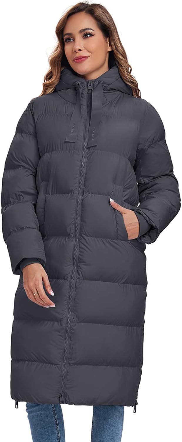HOTIAN Womens Winter Maxi Long Puffer Coat Thicken Hooded Down Quilted Padded Jacket Winter Warm Outerwear - Image 4