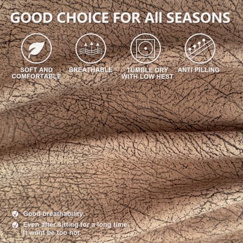 Image of ANARACHON Leather Look Recliner Couch Cover 8-Piece Recliner Sofa Slipcovers 3 Seater for Reclining Couches Furniture Protector Spandex Fabric Washable (Recliner Sofa,256Brown)