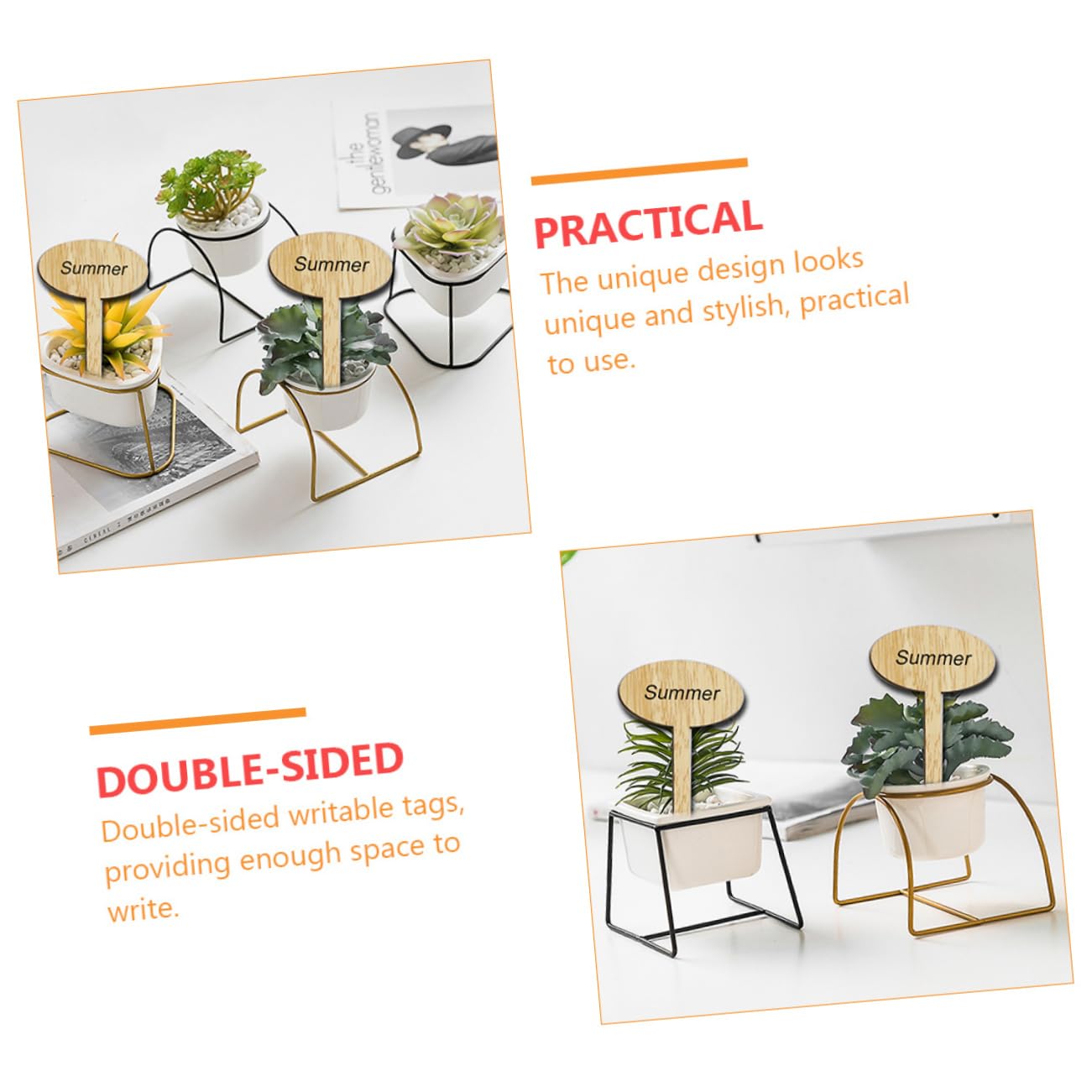 INOOMP Lot De 3 Étiquettes Pour Plantes Dextérieur Marqueurs De Jardin En Bois Réutilisables Pour Projets Scolaires 50 Pièces X 3