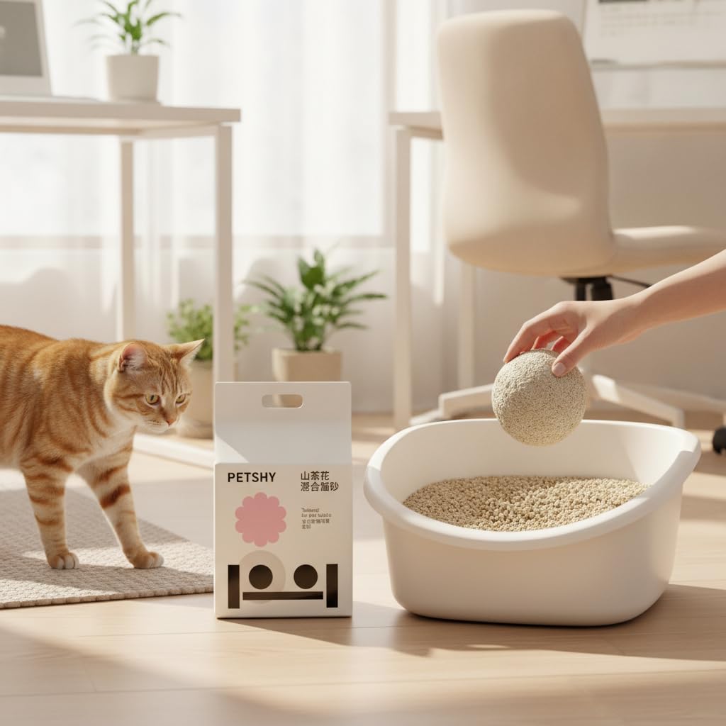 Litière Mixte pour Chat, camélia, Litière camélia 2,5kg