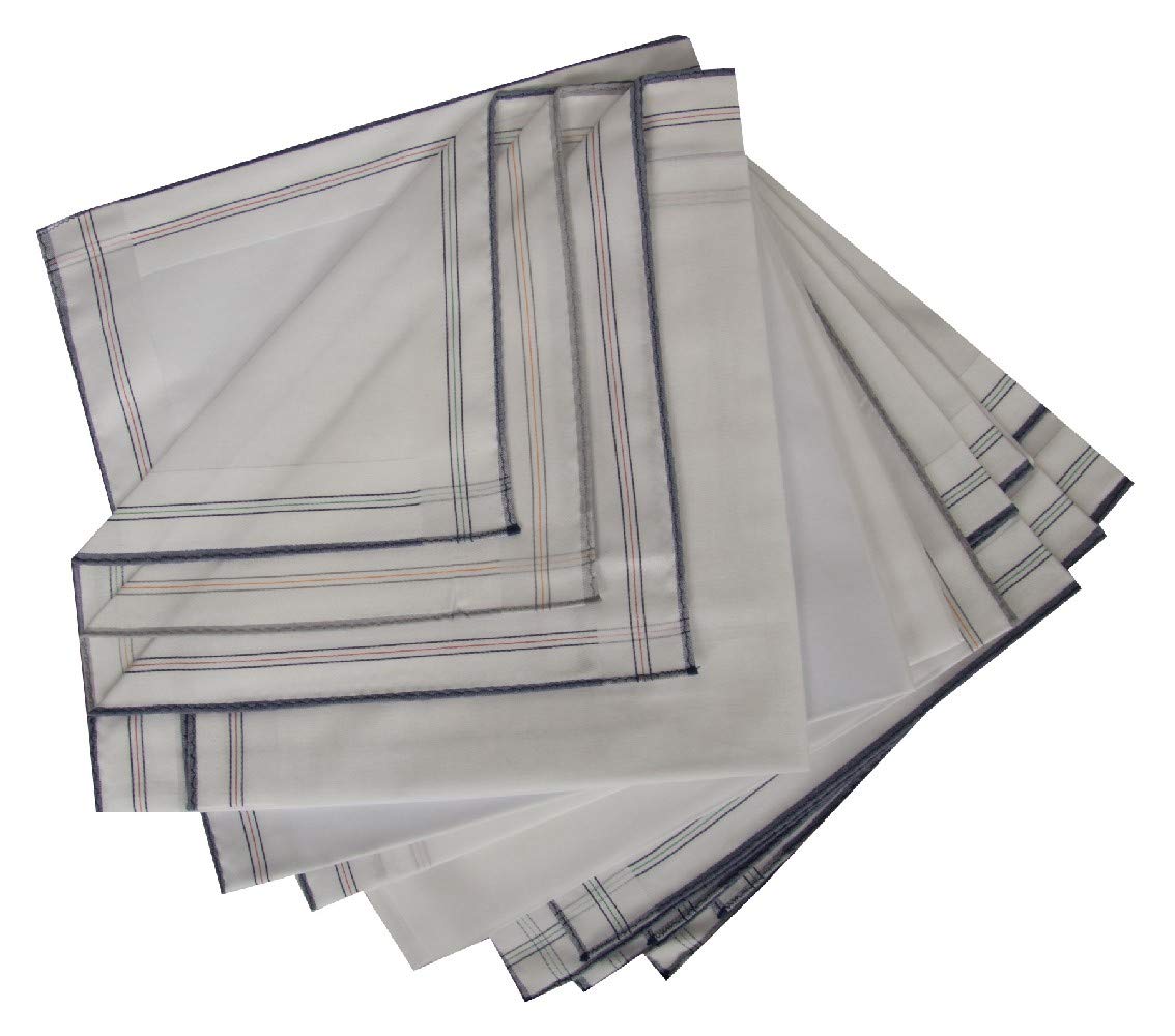 Confezione scatola 12 fazzoletti cm.45x45 PEROFIL articolo P349, Fondo Bianco, UNICA - ONE SIZE