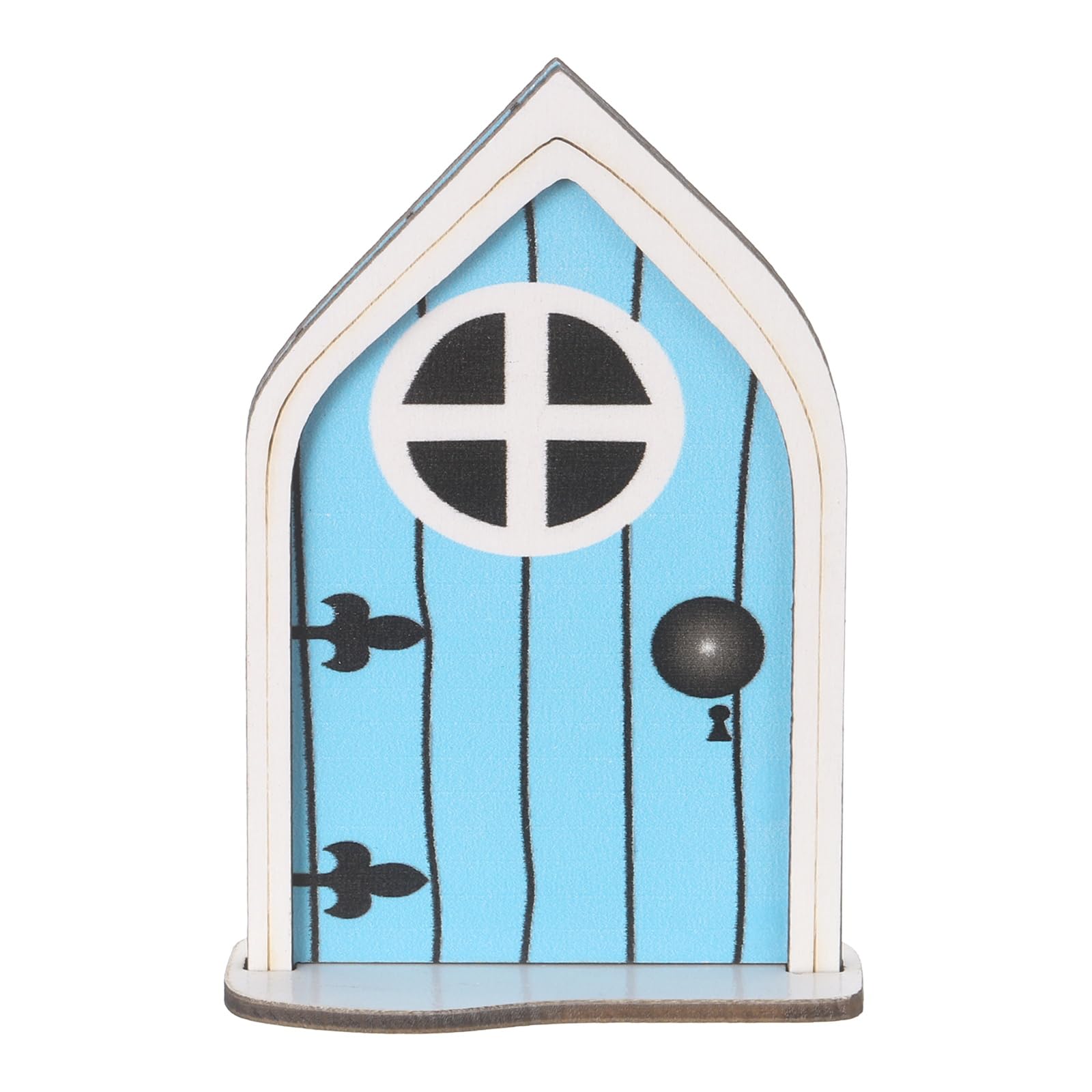 YELARXI Fairy Garden Door for Tree, Dollhouse Wooden Door Miniature Dollhouse Accessories for DIY Crafts Miniature Garden Fantasy Enthusiasts Landscape Home Decor, Blue