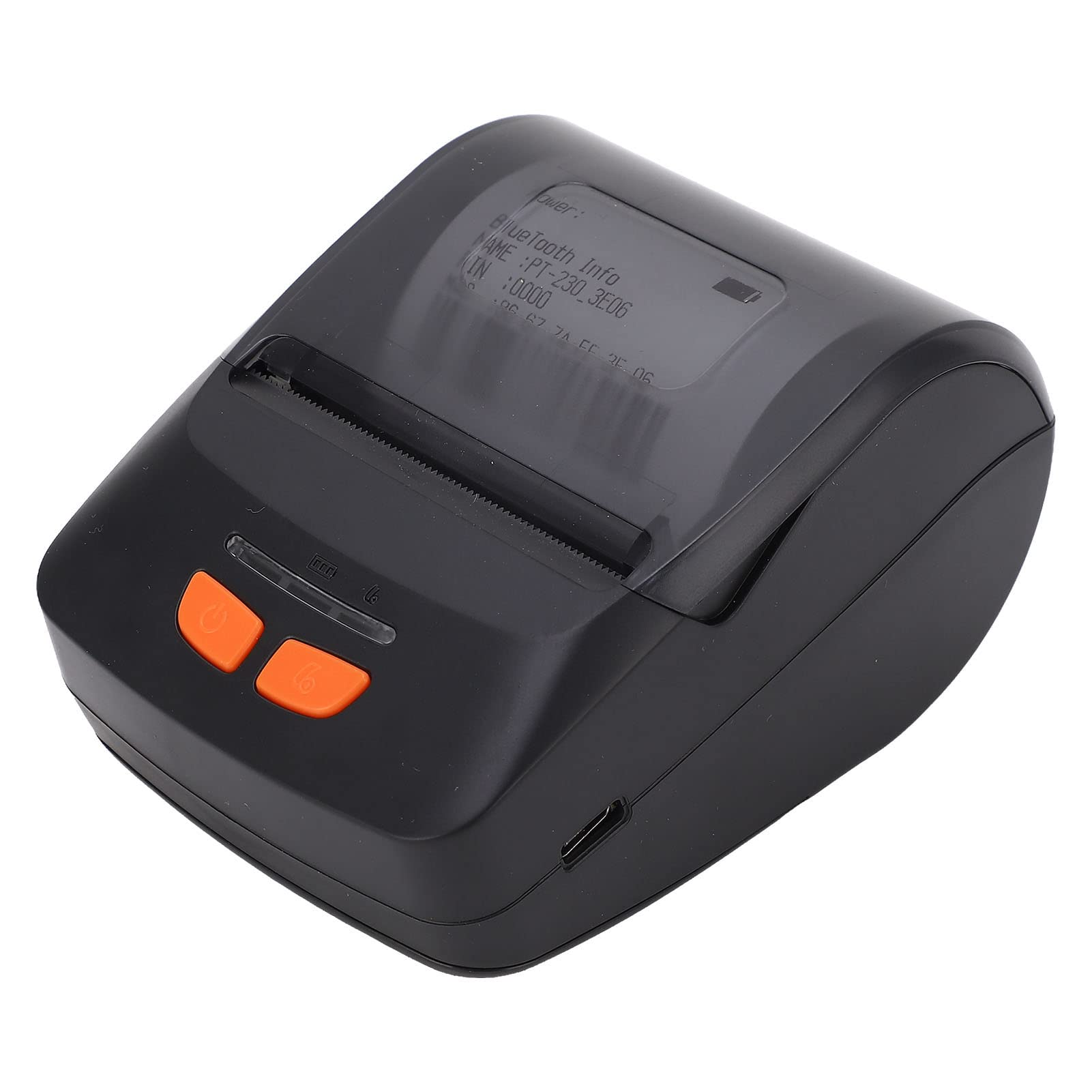 Stampante termica Bluetooth, stampante portatile per etichette con USB e Bluetooth, stampa in bianco e nero a 203 dpi per scontrini, codici a barre e QR code, compatibile con iOS,