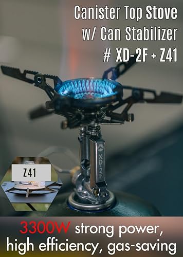 Miniatura 2 de CAMPINGMOON Estufa superior del recipiente portátil compacto plegable con encendedor con estabilizador de lata de combustible de gas XD-2FZ41