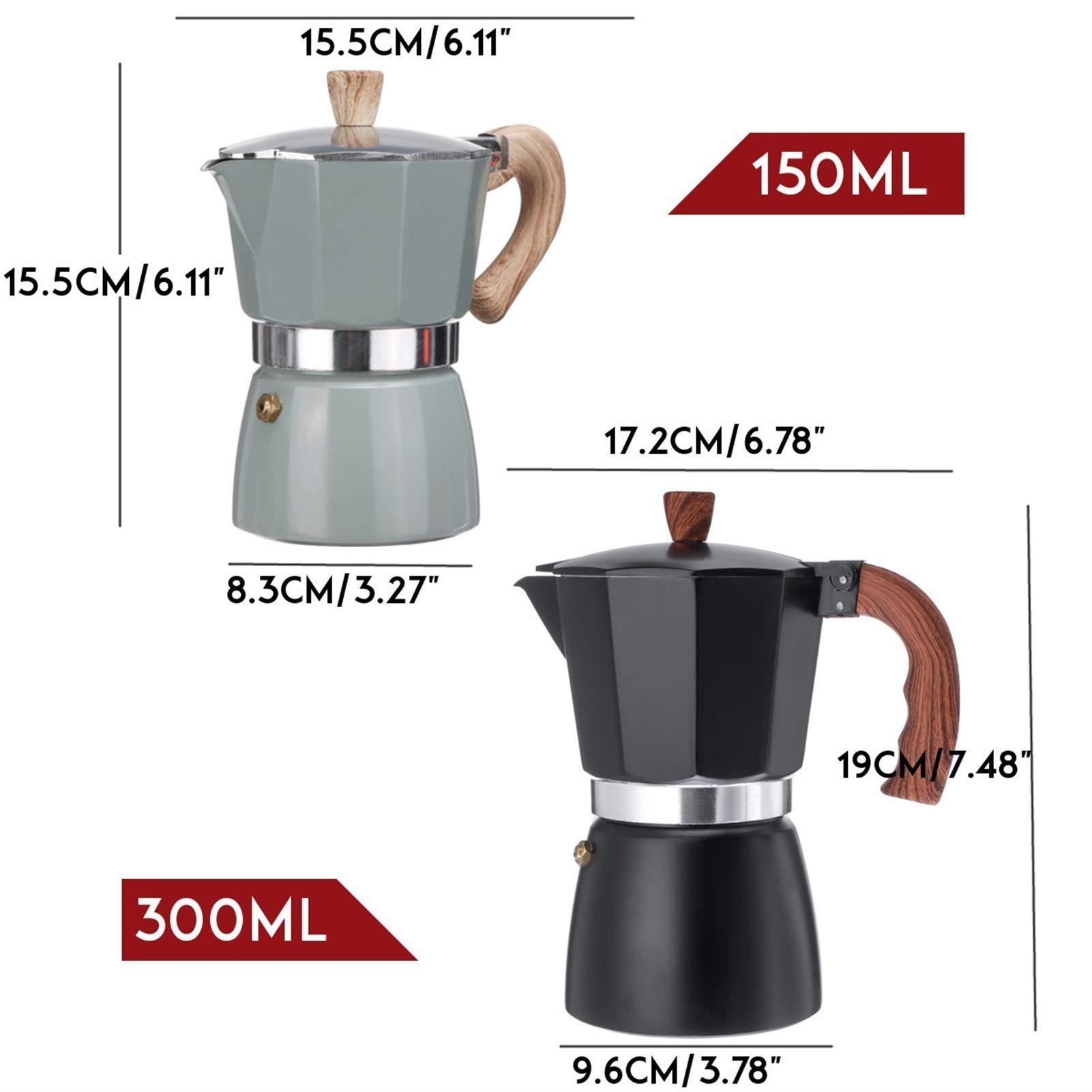 JAZHSMOM Italian Moka Pot Coffee Maker 
