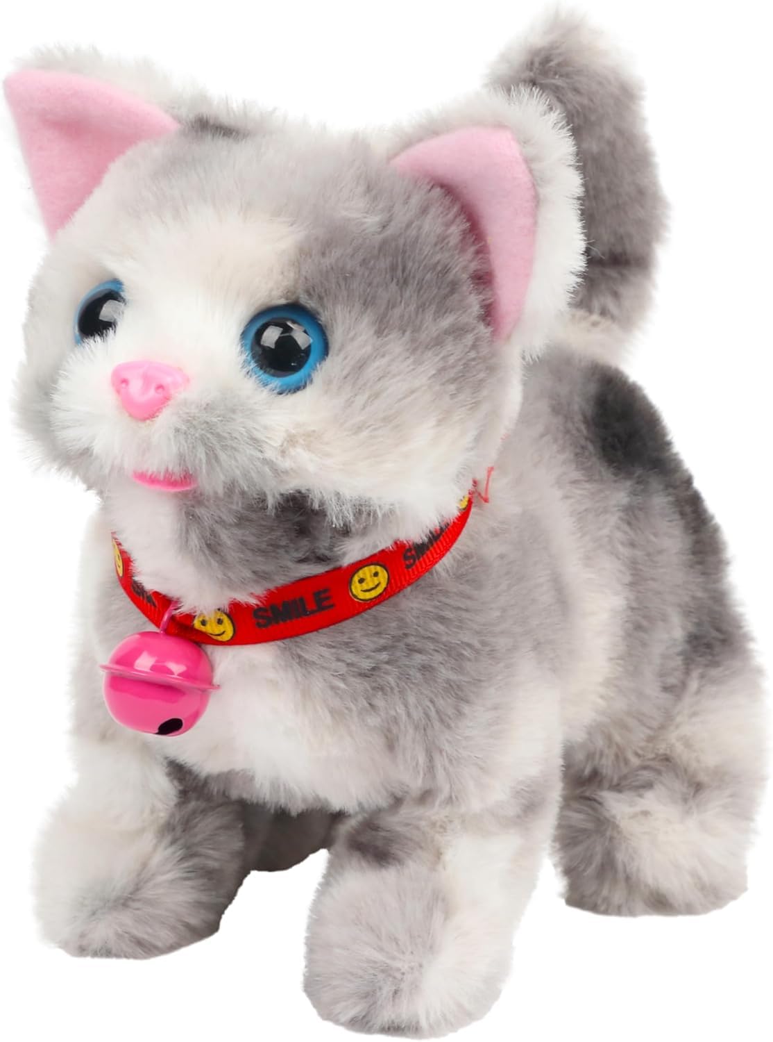 Cuteoy Walking Stuffed Animal Talking Wagging Nodding Educational Plush Kitty Toy Electric Interactive Animated Plushies for Girls Boys Birthday,Grey Cat, 7" โ image 1