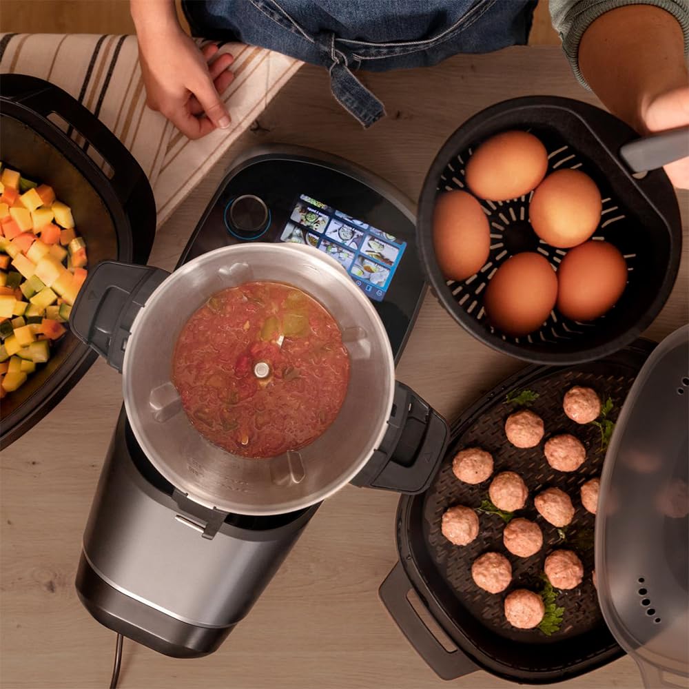 Cecotec Robot de Cocina Multifunción con Dispensador de Alimentos Mambo Touch con Jarra Habana Pro. 37 Funciones, Pantalla Táctil, App Mambo, 3.3L, Báscula, Autolimpieza, Jarra Cerámica
